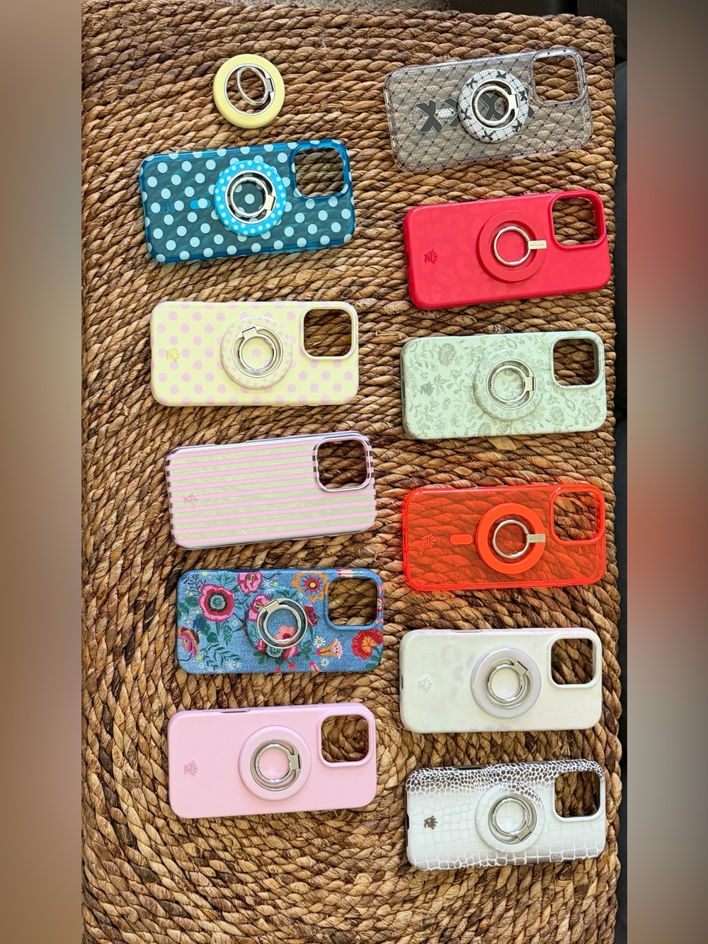 Phone Case with Ring Holder - Pink Polka Dot